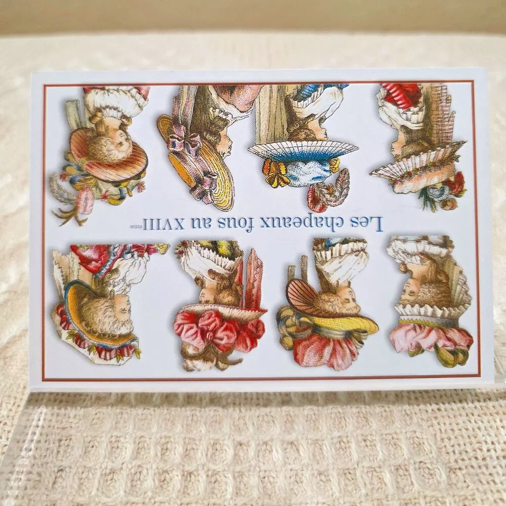 1999 Les Chapeaux Fous au XVIII French Hat Fashion Editions Mirontaine Postcard